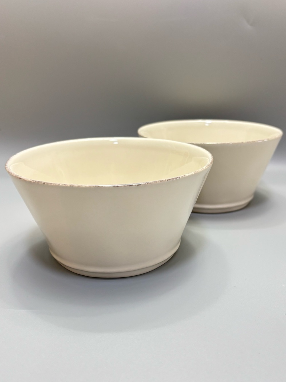 Noble Excellence Astoria Sand Stoneware Fruit Bowls - Set of 2 (Discontinued)